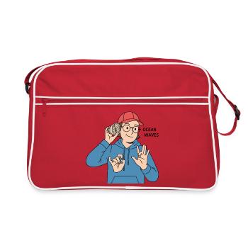 Sign Language Ocean Waves - Retro Bag - red/white - Front