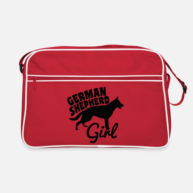 Deutscher Schäferhund Mädchen Retro Tasche