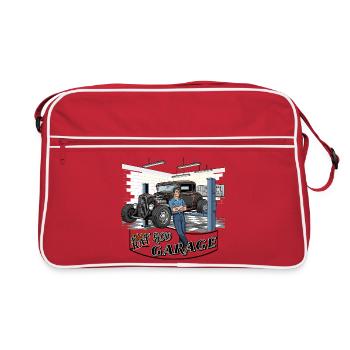 Vintage Car Workshop Design - Retro Bag - red/white - Front