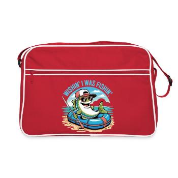 Frogfish on cardboard with hat and sunglasses - Retro Bag - red/white - Front