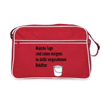 Tag im Eimer  - Retro Tasche - Rot/Weiß - Vorne