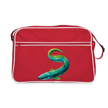 Aal - Cooles Low Poly Logo - Retro Tasche - Rot/Weiß - Vorne