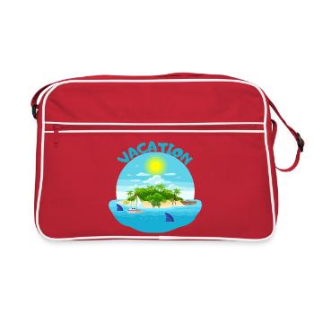 Tropical island idyll beach design - Retro Bag - red/white - Front
