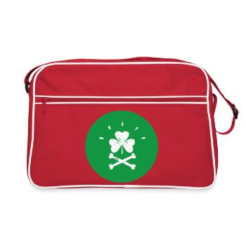 Jolly Roger Shamrock St. Patrick's Day - Retro Bag - red/white - Front