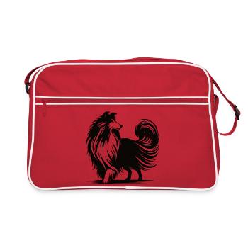 Conception de silhouette de colley cool - Sac Retro - rouge/blanc - Devant