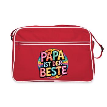 PAPA EST LE MEILLEUR - Sac Retro - rouge/blanc - Devant