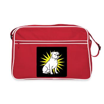 Cool Dog in Punk Rock & Pop Art Style - Retro Bag - red/white - Front