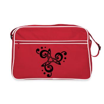 note de musique en triskèle  - Sac Retro - rouge/blanc - Devant