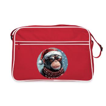 Monkey Christmas Funny Cool - Retro Bag - red/white - Front