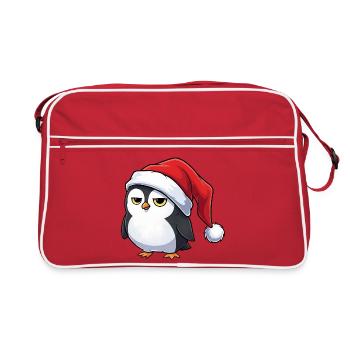 Süßer grumpy Pinguin Cartoon Weihnachten lustig - Sac Retro - rouge/blanc - Devant