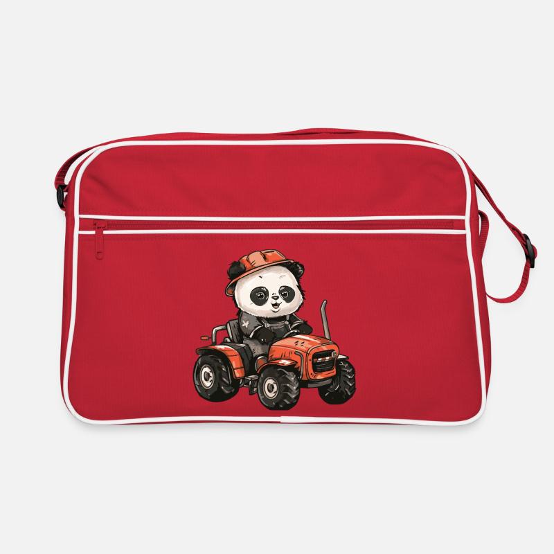 Panda Tractor Farmer Retro Bag