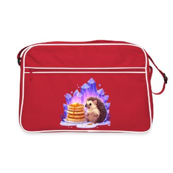Hérisson avec des pancakes et des cristaux - Sac Retro - rouge/blanc - Devant