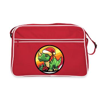 Le Père Noël Dino en splendeur de Noël - Sac Retro - rouge/blanc - Devant