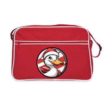 Canard de Noël avec chapeau de Père Noël - Sac Retro - rouge/blanc - Devant