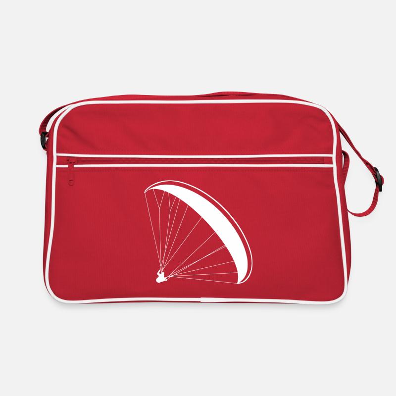 Gleitschirm Pilot Silhouette Paragliding Logo Retro Tasche