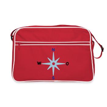 Boussole Directions cardinales Étoile Boussole Maritimes - Sac Retro - rouge/blanc - Devant