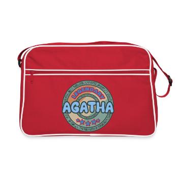 Agatha als Geschenkidee - Retro Tasche - Rot/Weiß - Vorne