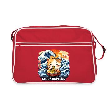 Un ramen, c’est un « slurp de chat » - Sac Retro - rouge/blanc - Devant