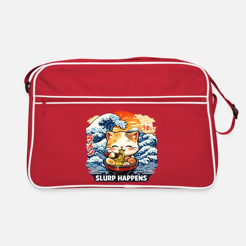 Ramen Katze Slurp Happens Retro Tasche