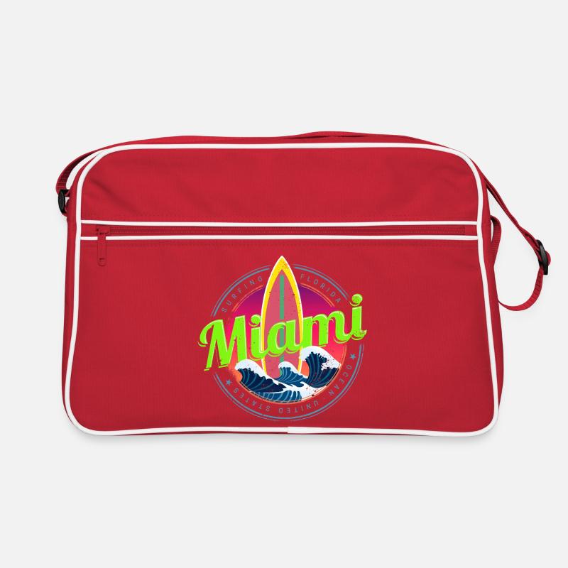 Souvenir vintage de design de surf à Miami, Floride Sac Retro