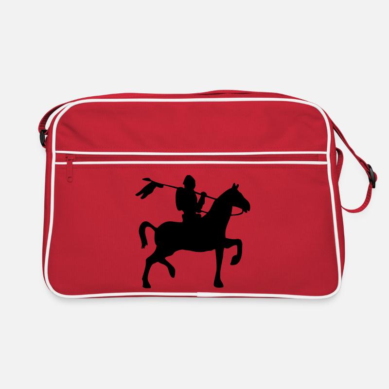 Ritter Pferd Silhouette Retro Tasche