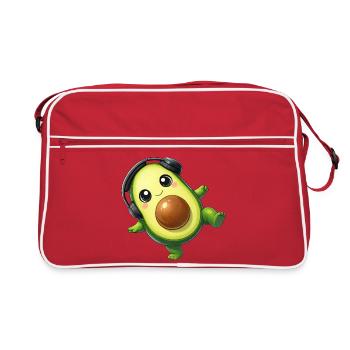 Écouteurs de dessins animés en avocat mignons Dancing Music Techn - Sac Retro - rouge/blanc - Devant