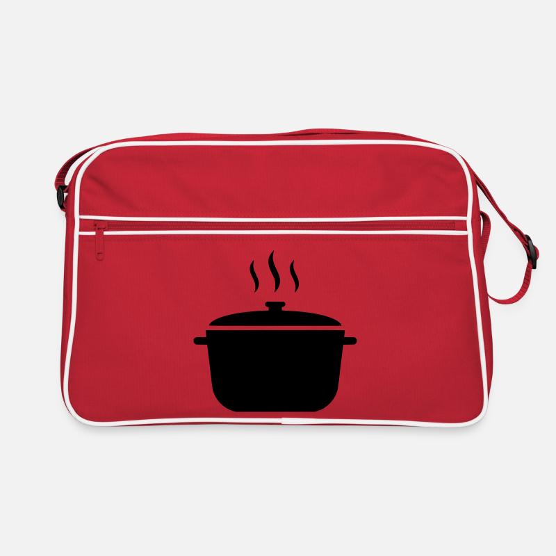 Kochtopf Suppe Dampf Icon Retro Tasche