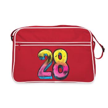 28 Nombre Coloré - Sac Retro - rouge/blanc - Devant