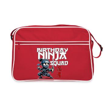 Anniversaire Ninja Squad Compleanno Drôle - Sac Retro - rouge/blanc - Devant