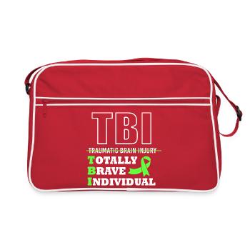 Autounfall Schädel-Hirn-Trauma Schädelhirntrauma - Retro Tasche - Rot/Weiß - Vorne