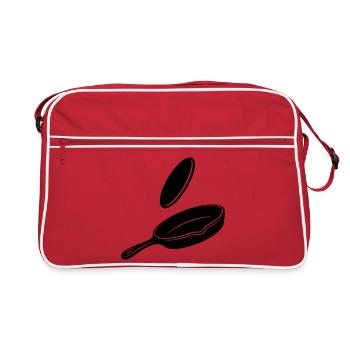 Pancake Flip Skillet Silhouette - Retro Bag - red/white - Front