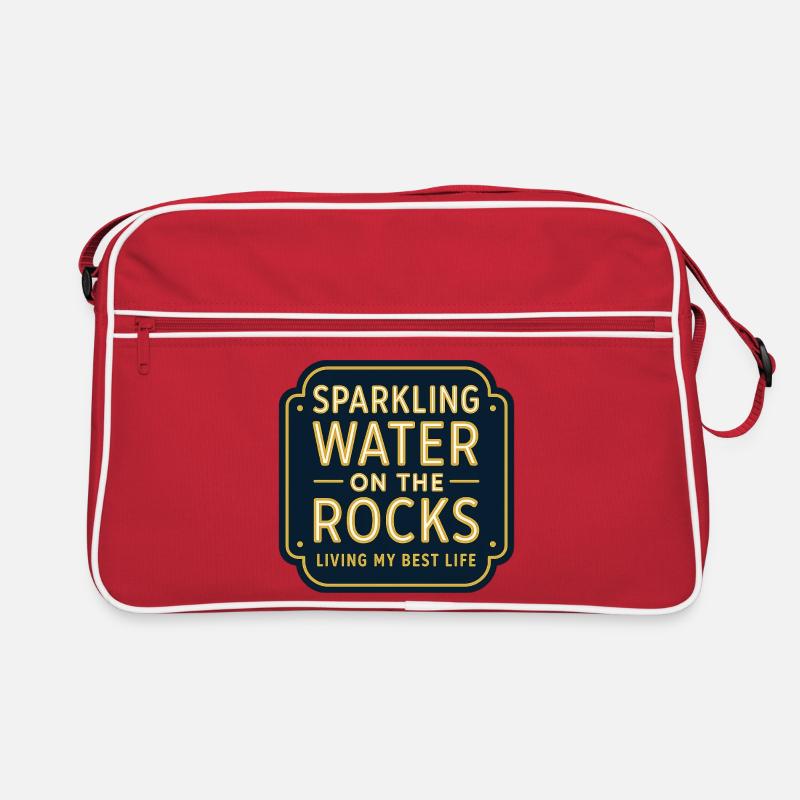 Sparkling water on rocks neon Retro Bag