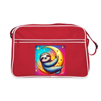 La paresse dort sur la Lune - Sac Retro - rouge/blanc - Devant