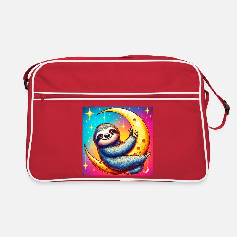 Faultier schläft auf dem Mond Retro Tasche