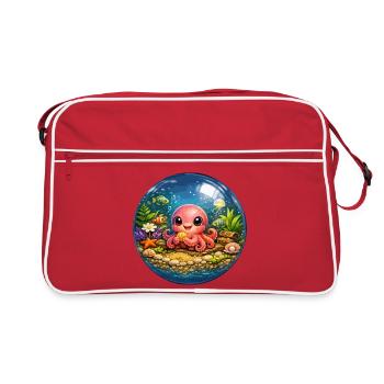 Colorful octopus in bubbles - Retro Bag - red/white - Front