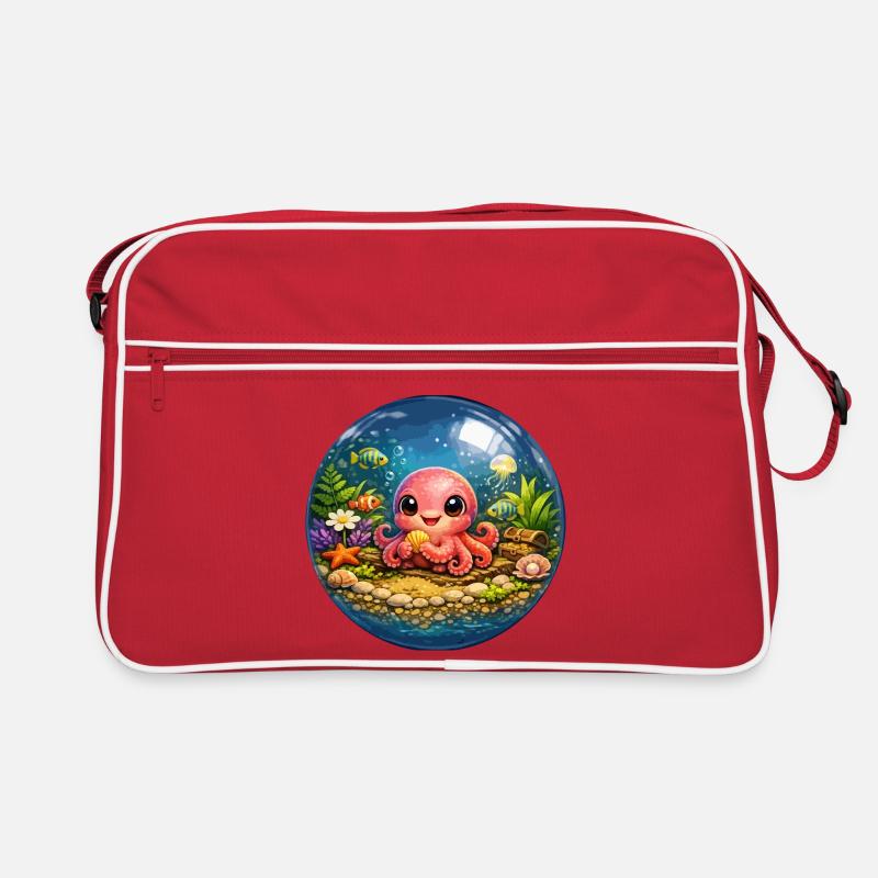 Une pieuvre colorée en bulles Sac Retro