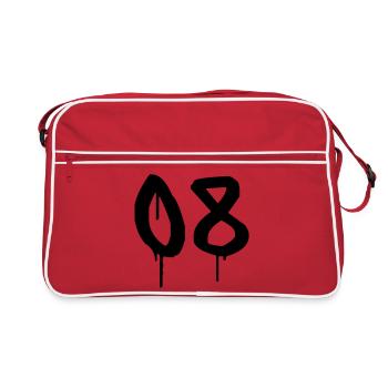 Nombre 08 Style Graffiti Urbain - Sac Retro - rouge/blanc - Devant