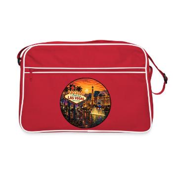 Conception des vacances au coucher de soleil à Las Vegas, Nevada - Sac Retro - rouge/blanc - Devant