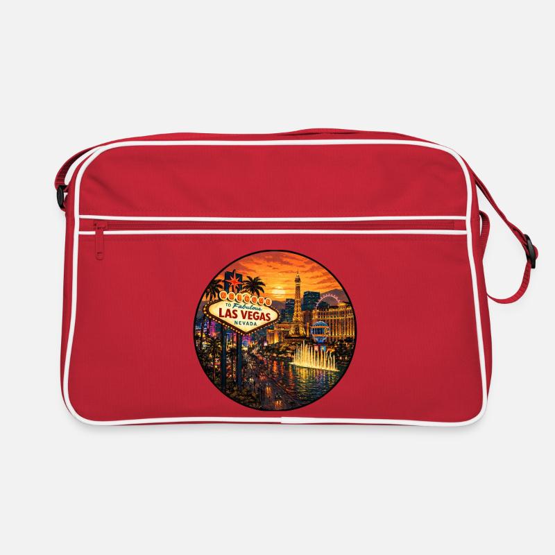 Conception des vacances au coucher de soleil à Las Vegas, Nevada Sac Retro