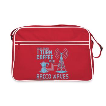 Je transforme le café en ondes radio - Sac Retro - rouge/blanc - Devant