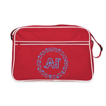 Futuristic AI Data Network Symbol - Sac Retro - rouge/blanc - Devant