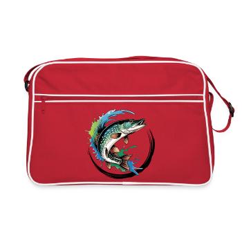 Pêche au brochet - Sac Retro - rouge/blanc - Devant