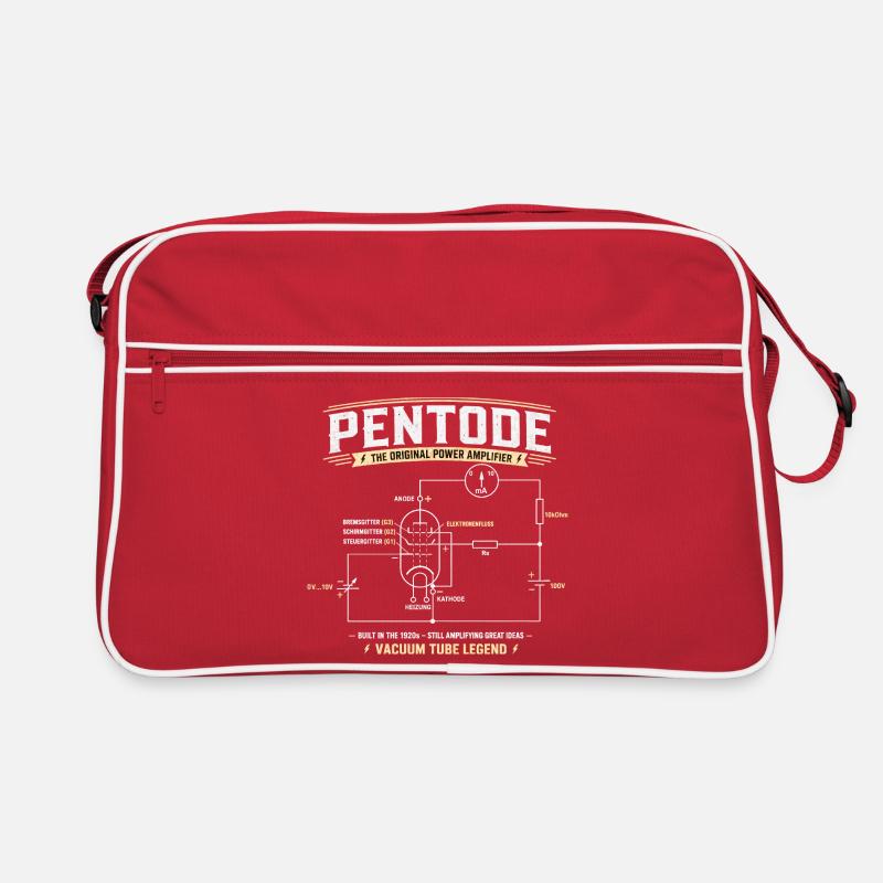 Pentode - Eine Legende der Röhrenelektronik - Retro Tasche - Rot/Weiß
