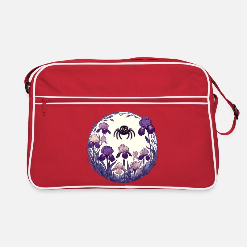 Iris-Garten-Spinnenkreis Retro Tasche