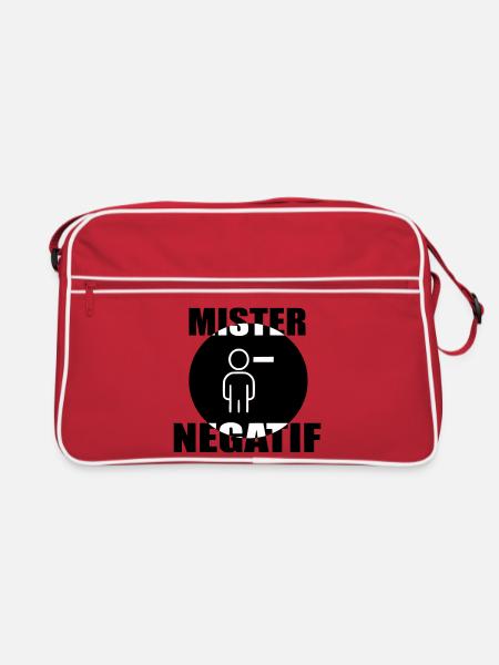 Mister négatif - Sac Retro - rouge/blanc - Devant