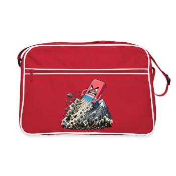 Angry cube storm on the mountain - Retro Bag - red/white - Front
