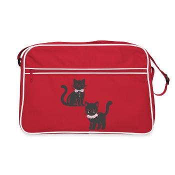 Duo de chats - Sac Retro - rouge/blanc - Devant
