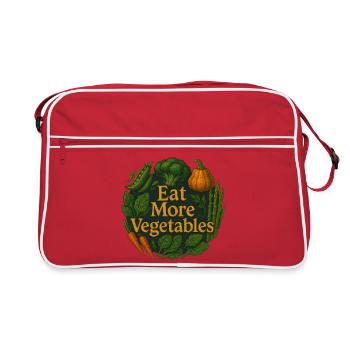 Eat More Vegetables Artwork - Retro Bag - red/white - Front