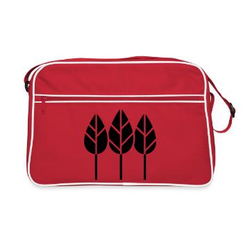 Motif horticole des trois arbres du jardinier - Sac Retro - rouge/blanc - Devant