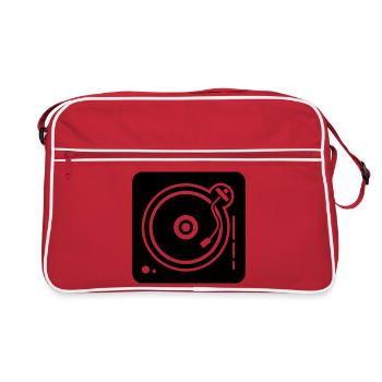 platine DJ vinyle - Sac Retro - rouge/blanc - Devant